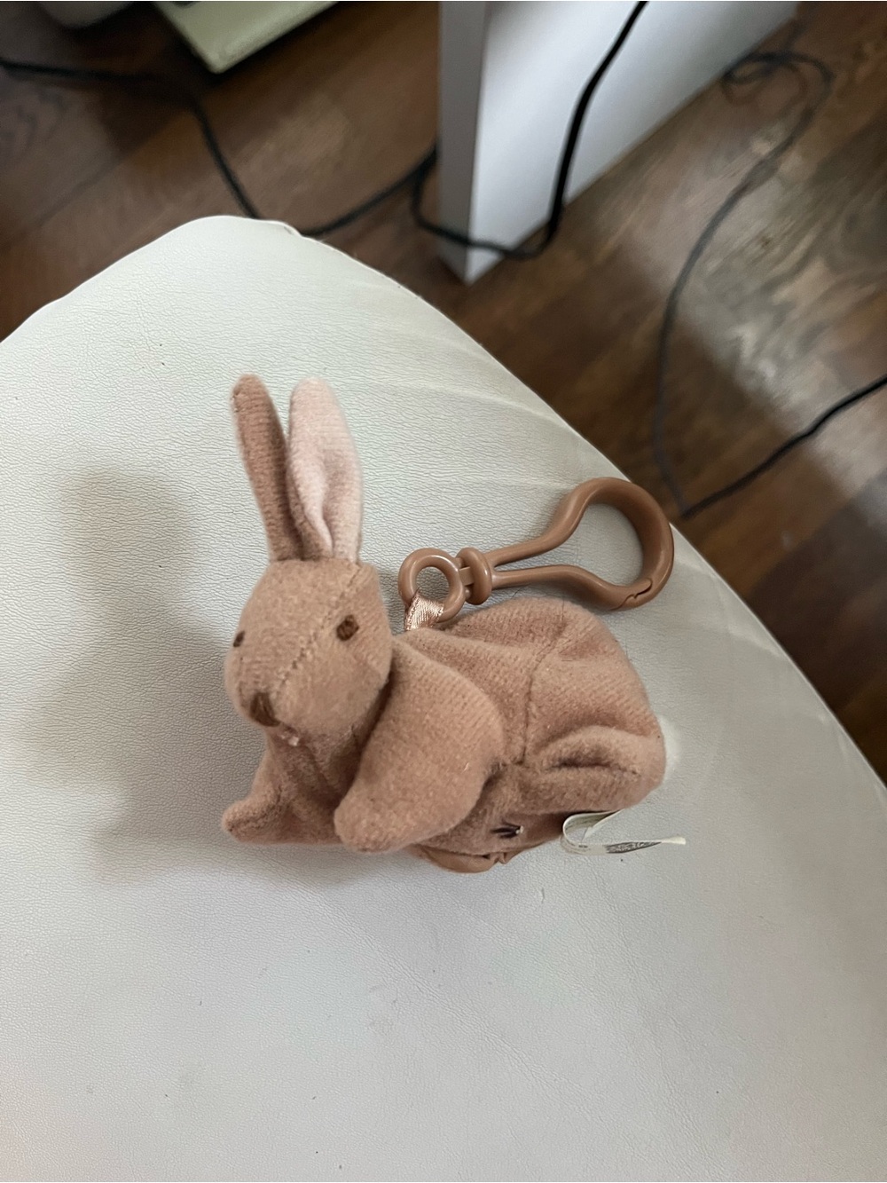 Vintage burger king teletubbies Brown Bunny Plush Clip-On Keychain for Kids